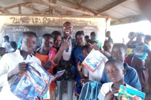 Donation to students after outreach